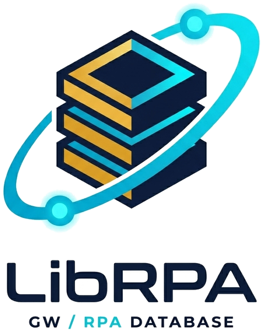 LibRPA emblem: a layered crystal cube with gold and cyan facets, wrapped by a polarization ring